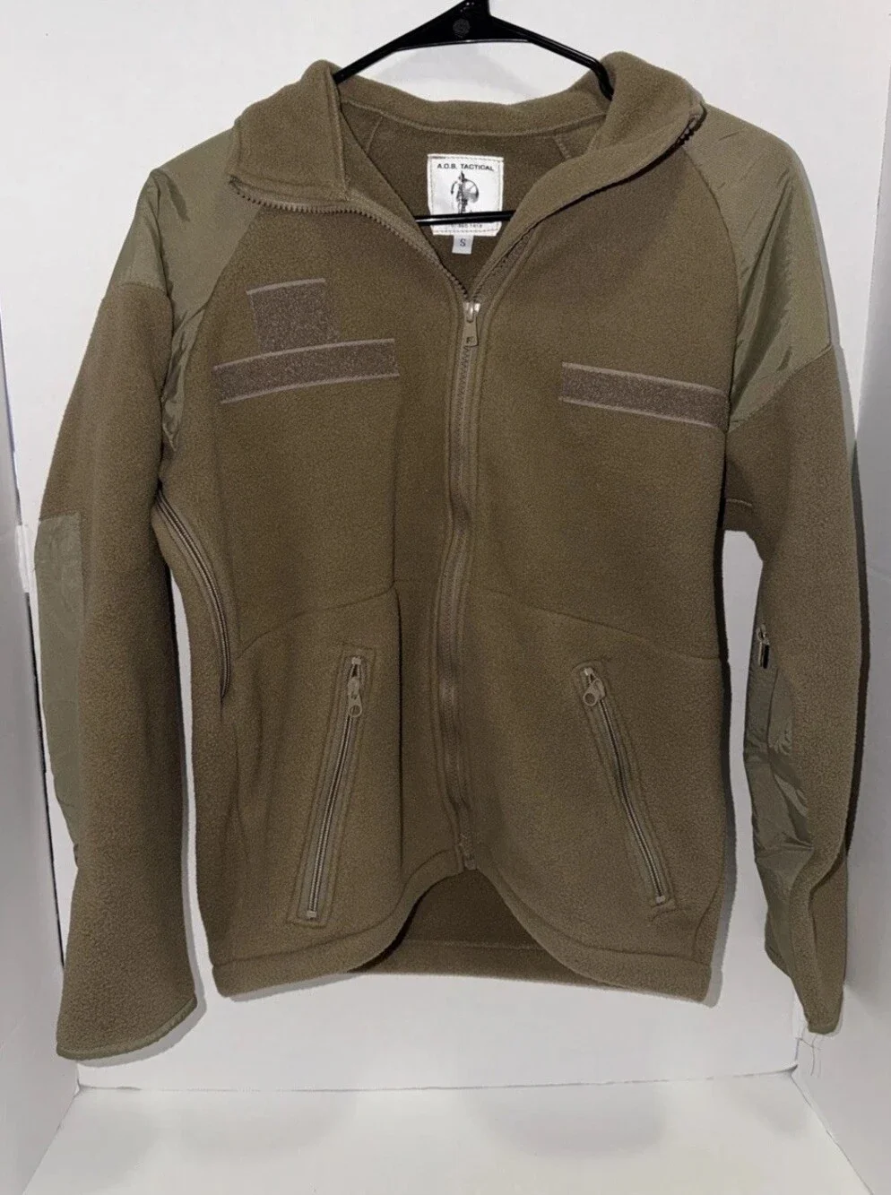 AOS Tactical Theros Fleece Jacket Mens S Tan Polartec Full Zip